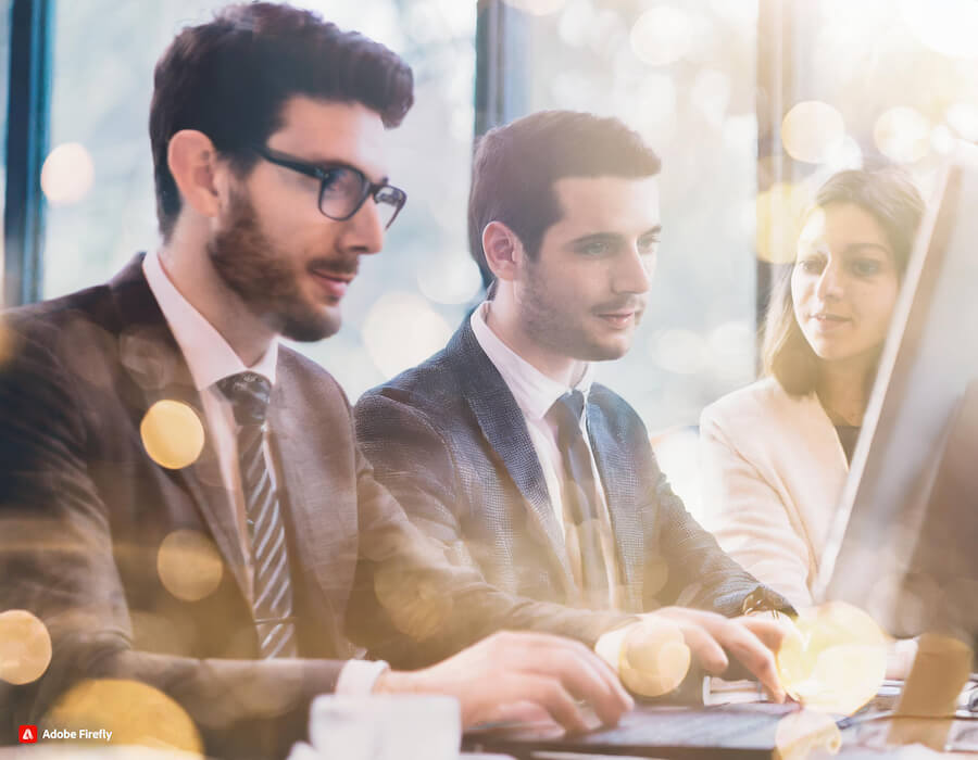 Firefly_AI_ tinysoftware_helps_office_worker_team_sitting_at_their_desks_to_save_time_and_money_39206 Kopie