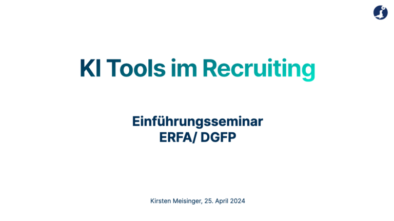 Präsentation KI Tools im Recruiting