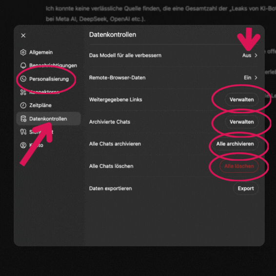 Datenschutz bei KI-Bots