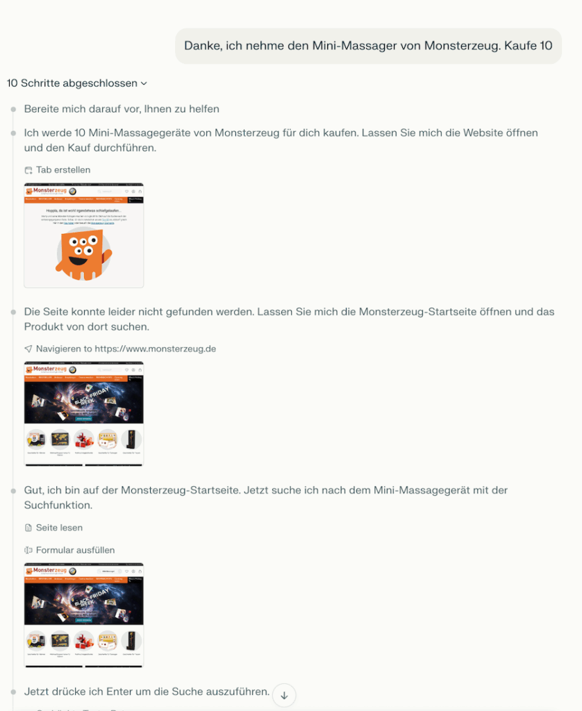 KI-Agent Shopping Reasoning